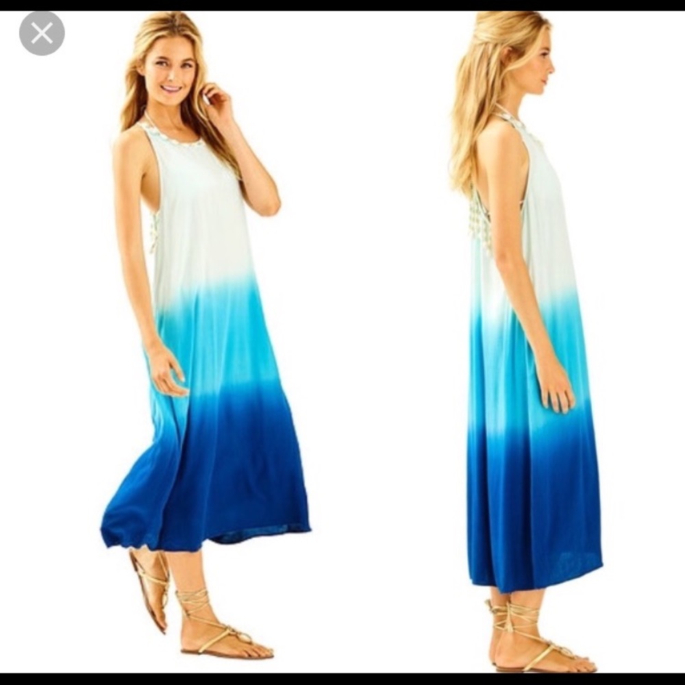 Lilly Pulitzer kenli midi coverup in indigo ombre